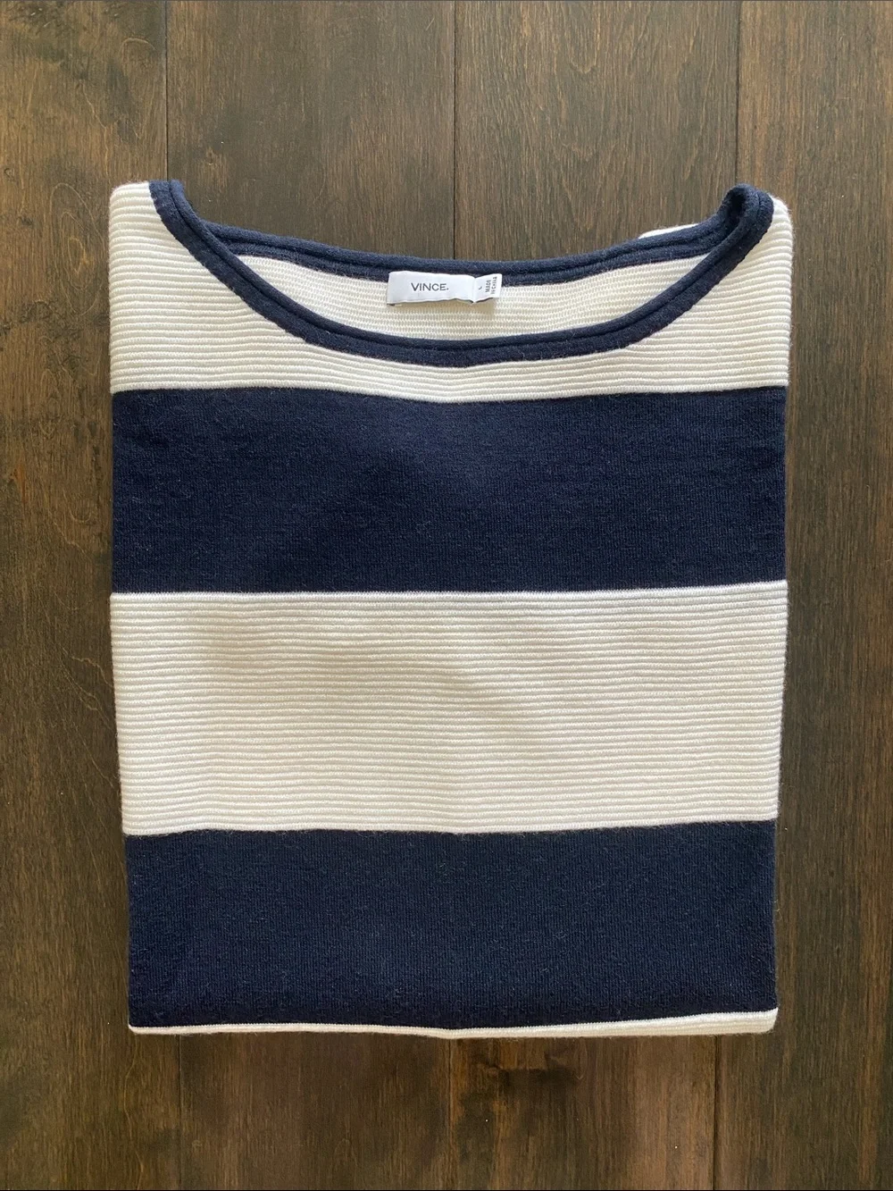 Vince Cashmere Blend Stripe Crew Sweater